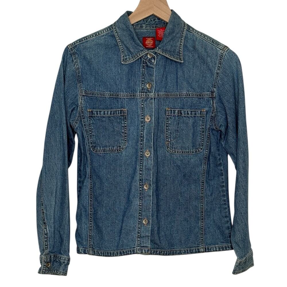 Vintage GAP Blue Jeans Denim Button‎ Up Shirt Shacket 100% Cotton Small